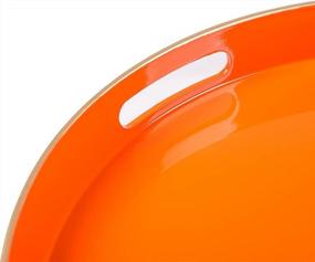 img 1 attached to Добавьте яркости вашему интерьеру с помощью подноса MAONAME 13" круглый оранжевый servings tray
