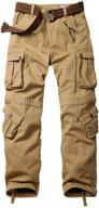 versatile and durable: akarmy men's fleece lined cargo pants for outdoor adventures and work logo
