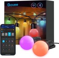 govee smart outdoor string lights, 50ft g40 rgbic теплые белые гирлянды с 25 светодиодными лампами с регулируемой яркостью, водонепроницаемые наружные светильники ip65 с управлением через приложение для балкона, сада, патио, вечеринки логотип