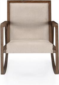 img 1 attached to Relax In Style: Burnham Home Cream Rocking Chair For Ultimate Comfort