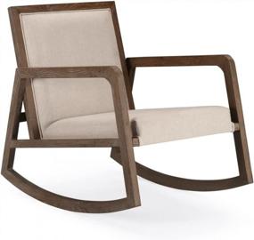 img 2 attached to Relax In Style: Burnham Home Cream Rocking Chair For Ultimate Comfort