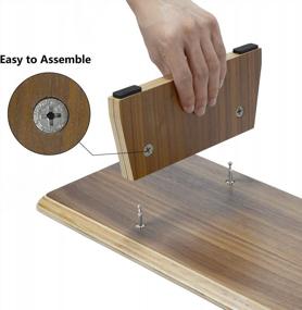 img 2 attached to Подставка для монитора SAMDI: деревянный органайзер для ноутбука, IMac и стола (орех)