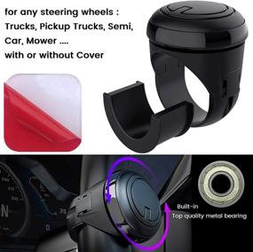 img 4 attached to Enhance Driving Comfort and Safety with Steering Wheel Spinner, Power Handle and Skin-Touch Silicone for Any Vehicle - Trucks, Pickup Trucks, Semis, Cars, Mowers, Tractors