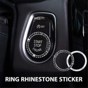 img 1 attached to 12-Piece Black Bling Rhinestone Car Accessory Set: License Plate Frame, Emblem Sticker, Valve Stem Caps, Dust Caps - Ideal Auto Car Ornament Decoration