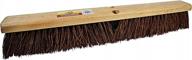 heavy duty outdoor push broom head - hardwood block, rough surface stiff palmyra fibers, brown bristles 4224 24 logo