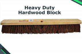 img 2 attached to Heavy Duty Outdoor Push Broom Head - Hardwood Block, Rough Surface Stiff Palmyra Fibers, Brown Bristles 4224 24