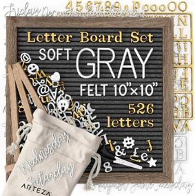 img 4 attached to Get Creative With 526 Changeable Letters And 164 Symbols With The Arteza Gray Felt Letter Board Set: Perfect For Signs, Decor & Menus!