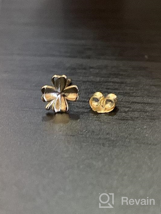 img 1 attached to 🍀 Hypoallergenic Sterling Silver Four Leaf Clover Stud Earrings for Women and Girls - Cute Heart Shaped Flower Tragus Post Minimalist Jewelry - Good Luck Small Studs for St. Patrick's Day Gifts review by Yolanda Johnson