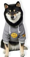 🐶 stylish chochocho smiley dog hoodie: cotton sweatshirt fashion outfit for dogs cats puppy - smiley face sweater for small medium large sizes (xx-large, grey) логотип