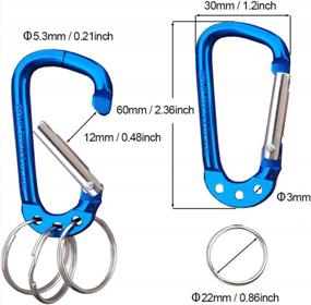 img 3 attached to 6 Pack VictorsHome Carabiner Clip Keychain Aluminum Alloy D Shape Multifunction Hook With 3 Key Rings
