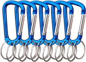 img 4 attached to 6 Pack VictorsHome Carabiner Clip Keychain Aluminum Alloy D Shape Multifunction Hook With 3 Key Rings