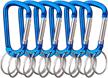 6 pack victorshome carabiner clip keychain aluminum alloy d shape multifunction hook with 3 key rings logo