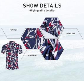 img 1 attached to Men'S Short Sleeve Hawaiian Shirt Summer Beach Print Button Down Dress Shirts