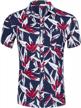men's short sleeve hawaiian shirt summer beach print button down dress shirts logo