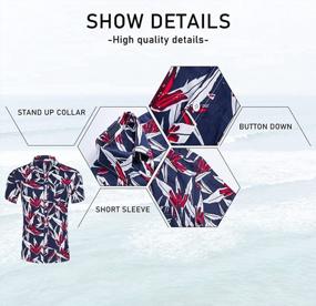 img 2 attached to Men'S Short Sleeve Hawaiian Shirt Summer Beach Print Button Down Dress Shirts