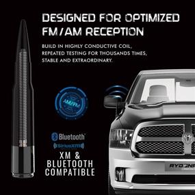 img 3 attached to 📡 RYDONAIR Antenna for Dodge RAM &amp; Ford F150 F250 F350 Super Duty 1990 – 2022 - Enhanced Internal Conductive Coil - 304 Stainless Steel Threading - Scratch-Resistant Metallic Paint