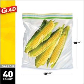 img 3 attached to Glad Zipper Food Storage Plastic Bags - Gallon Size - 9-Pack (40 Count per Bag) - 60032