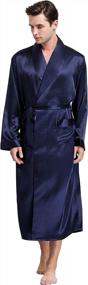 img 2 attached to Luxurious Lonxu Silk Satin Bathrobe: Big And Tall Sizes S~3XL Plus For The Ultimate Comfort And Style
