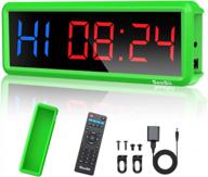 seesii interval gym timer clock for home gym - remote controlled countdown/up stopwatch with led display and buzzer for crossfit, hiit, and other workouts logo