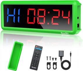 img 4 attached to Seesii Interval Gym Timer Clock для домашнего спортзала - дистанционно управляемый секундомер обратного отсчета / вверх со светодиодным дисплеем и зуммером для кроссфита, HIIT и других тренировок