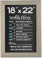 rustic wooden magnetic chalkboard sign - 18x22 inch graywash framed wall hanging for farmhouse decor, wedding menu & home logo