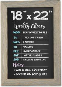 img 4 attached to Rustic Wooden Magnetic Chalkboard Sign - 18X22 Inch Graywash Framed Wall Hanging For Farmhouse Decor, Wedding Menu & Home