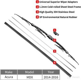 img 2 attached to 🚗 Replacement 26"+20" Windshield Wiper Blades for Acura MDX - 2014-2016 Vehicle Compatibility - OTUAYAUTO Factory Aftermarket