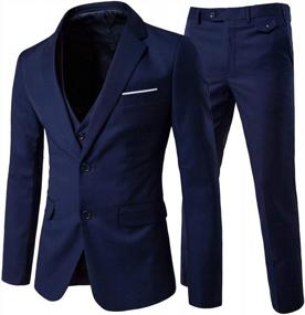 img 4 attached to Upgrade Your Style With Cloudstyle Men'S Slim Fit Suit For Weddings And Formal Events
