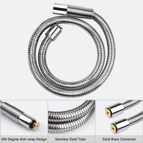 img 1 attached to 44 Inch Flexible Metal Stainless Steel Hose For All Commercial Pre-Rinse Kitchen Sink Faucets - COOLWEST Replacement (111CM 44")