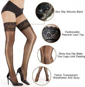 img 1 attached to Shimmer And Shine With ARRUSA'S Ultra Shimmery Thigh High Stockings And Sheer Tights