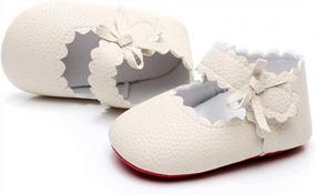 img 1 attached to Adorable & Comfy - HONGTEYA Baby Girls' Ballet Mary Janes With Sidebow