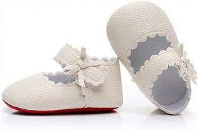 img 4 attached to Adorable & Comfy - HONGTEYA Baby Girls' Ballet Mary Janes With Sidebow