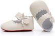 adorable & comfy - hongteya baby girls' ballet mary janes with sidebow logo