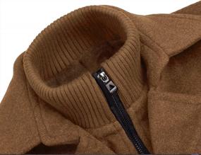 img 2 attached to Men'S Wool Pea Coat Windbreaker Jacket With Detachable Inner Rib Liner