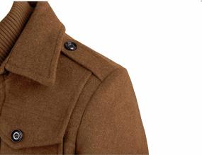 img 1 attached to Men'S Wool Pea Coat Windbreaker Jacket With Detachable Inner Rib Liner
