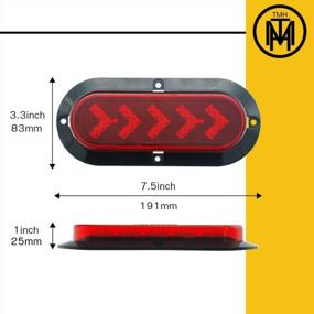 img 1 attached to Pack Of 2 TMH 6-Inch 25 ARROW LED Surface Mount Oval Red Stop Brake Marker Tail LED Light For Truck Trailer Trail Bus, 12V DC