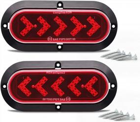 img 4 attached to Pack Of 2 TMH 6-Inch 25 ARROW LED Surface Mount Oval Red Stop Brake Marker Tail LED Light For Truck Trailer Trail Bus, 12V DC