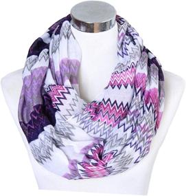 img 1 attached to 🍀 Lucky Leaf Lightweight Infinity Chevron Women's Scarves & Wraps: Must-Have Fashion Accessories