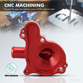 img 2 attached to NICECNC Red Water Pump Cover Aluminum Compatible With Yamaha YFZ450R 2009-2018 2019 2020 2021 2022 YFZ450R SE 2009