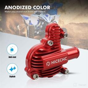 img 1 attached to NICECNC Red Water Pump Cover Aluminum Compatible With Yamaha YFZ450R 2009-2018 2019 2020 2021 2022 YFZ450R SE 2009