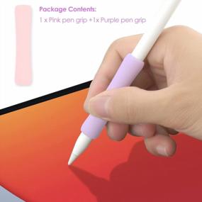 img 2 attached to 2-Pack Ergonomic Silicone Sleeve Covers For Apple Pencil 2Nd Gen & 1St Gen IPad Pro - Compatible With 11'' &12.9'' 2021/2020/2018 Models - Protect And Grip Your Stylus (Pink/Purple) By ProElife