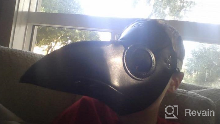 img 1 attached to Steampunk Plague Doctor Mask - Authentic PU Leather Gothic Cosplay With Long Nose Bird Beak review by Cody Clark