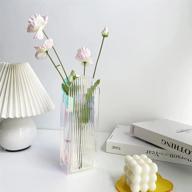 радужная акриловая ваза для цветов с цветами радуги, идеально подходит для домашнего и свадебного декора, современный дизайн для гостиной, спальни и полки, идеальный подарок - длинная волнистая логотип