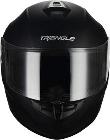 img 2 attached to 🏍️ Lightweight DOT Approved TRIANGLE Full Face Motorcycle Street Bike Helmet in Black (Medium)