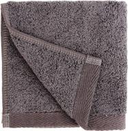set of 6 charcoal quick-dry washcloth towels with everplush flat loop technology logo