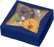 15 pack navy blue pie boxes with window - 8x8x2.5in 380 gsm thick & sturdy bakery boxes for cookies, donut, cake & pastry logo