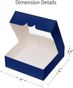 img 1 attached to 15 Pack Navy Blue Pie Boxes With Window - 8X8X2.5In 380 GSM Thick & Sturdy Bakery Boxes For Cookies, Donut, Cake & Pastry