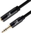3.5mm shd aux extension cable - male to female metal connectors, 3ft length logo