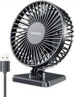 powerful gaiatop usb desk fan with quiet 3-speed wind, portable mini fan for better cooling in home, office, car, and outdoors - black logo