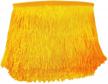 mustard yellow 6-inch chainette fringe trim tassel - 10 yards for latin dress, lamp shade decoration or diy crafts sewing trim logo